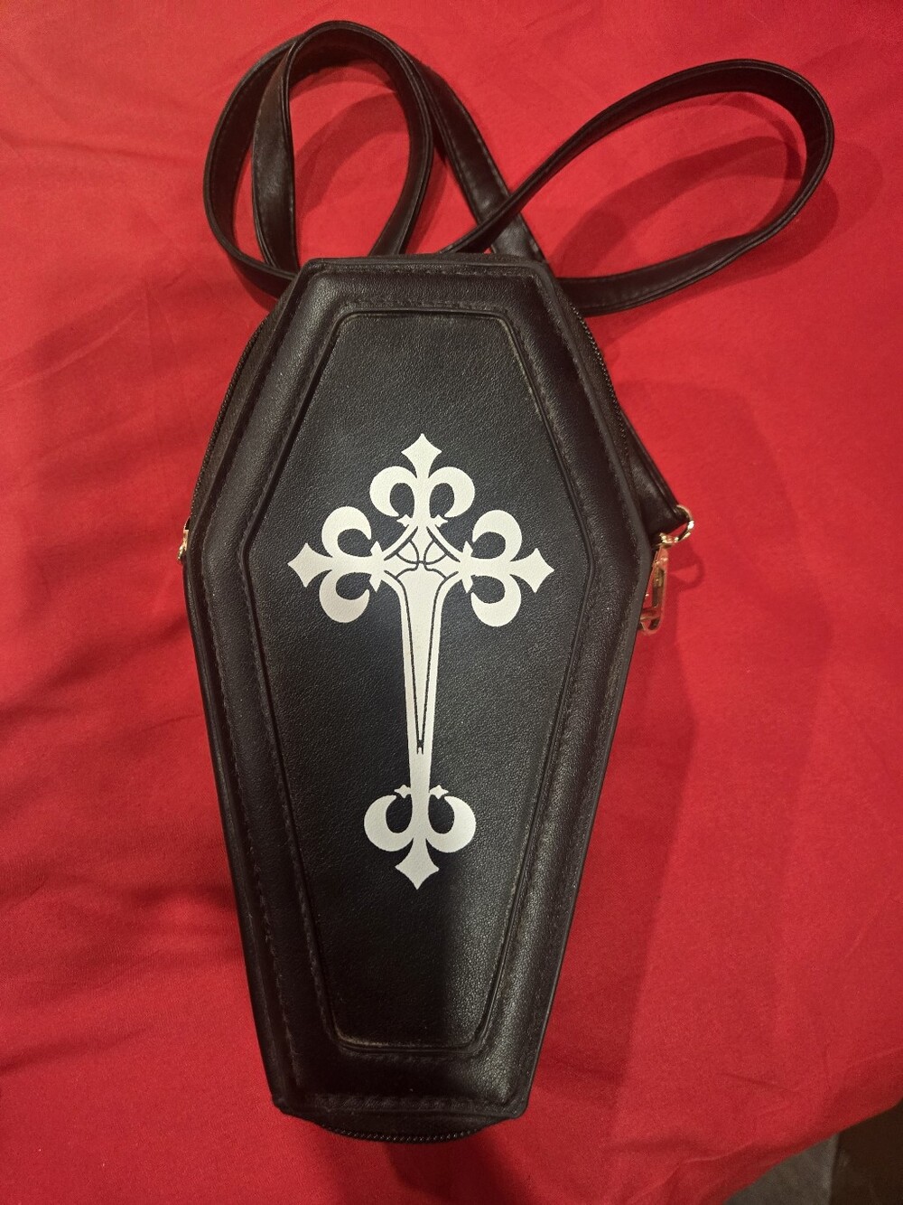 Black Coffin Cross Shoulder Bag. Gently Used. Great Condition